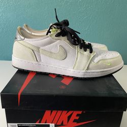 Air Jordan 1 Low OG White/Black - Ghost Green $140