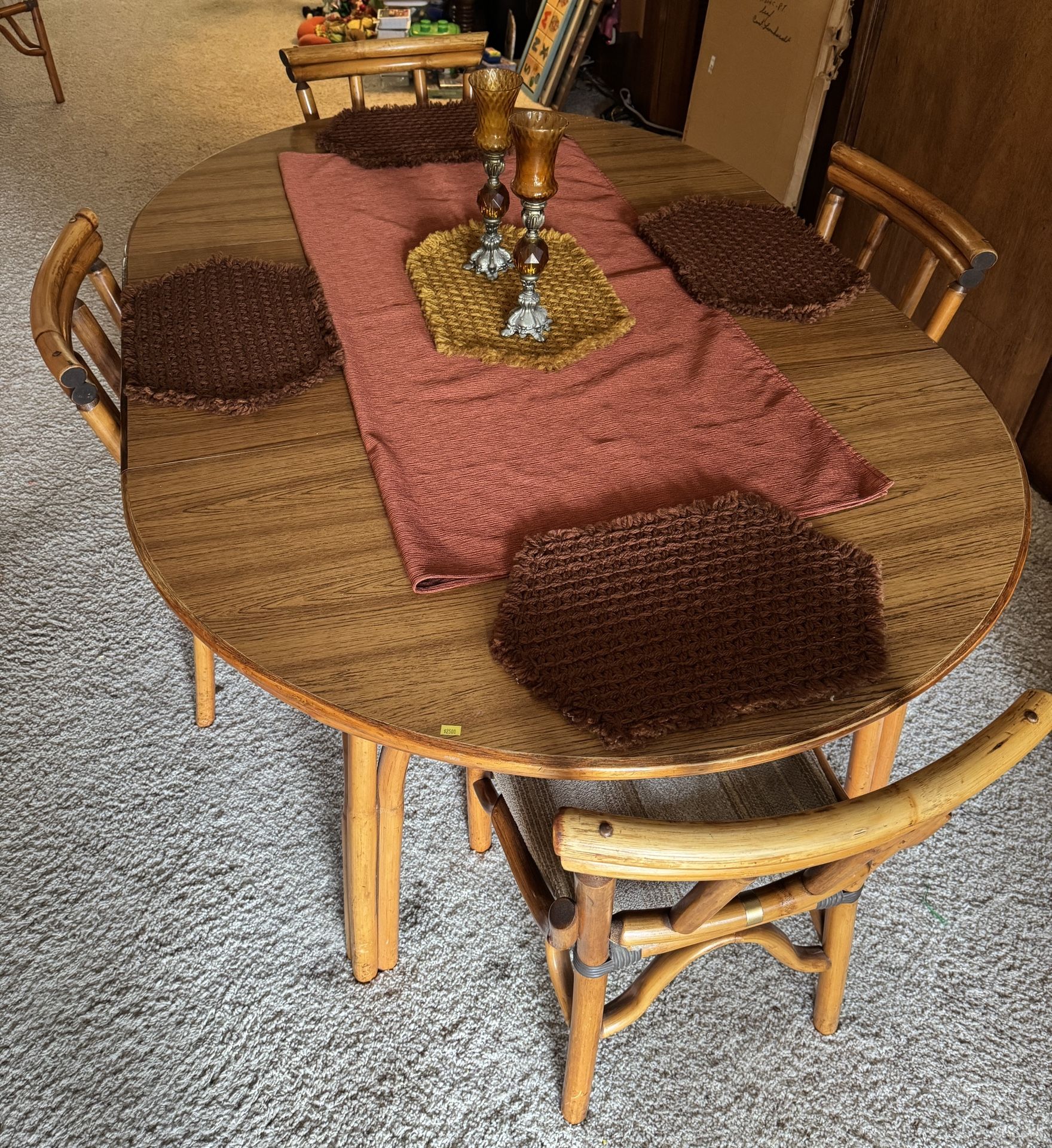 MCM VINTAGE RATTAN DINING ROOM SE