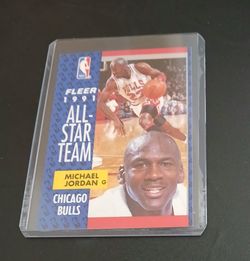 Michael Jordan card in a hard protective case.  $10