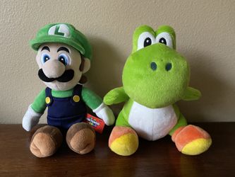 🍄 🦖 NEW Super Nintendo World Luigi & Yoshi Plush Stuffed Animals NWOT
