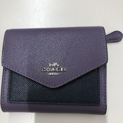 Coach Purple/Navy Leather Wallet