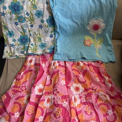 Gymboree Girls Clothes Skirt and T-shirts Size 9