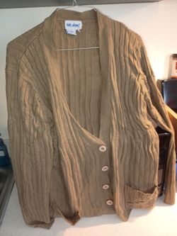 Vicki Wayne Tan Knit Button-Front Cardigan