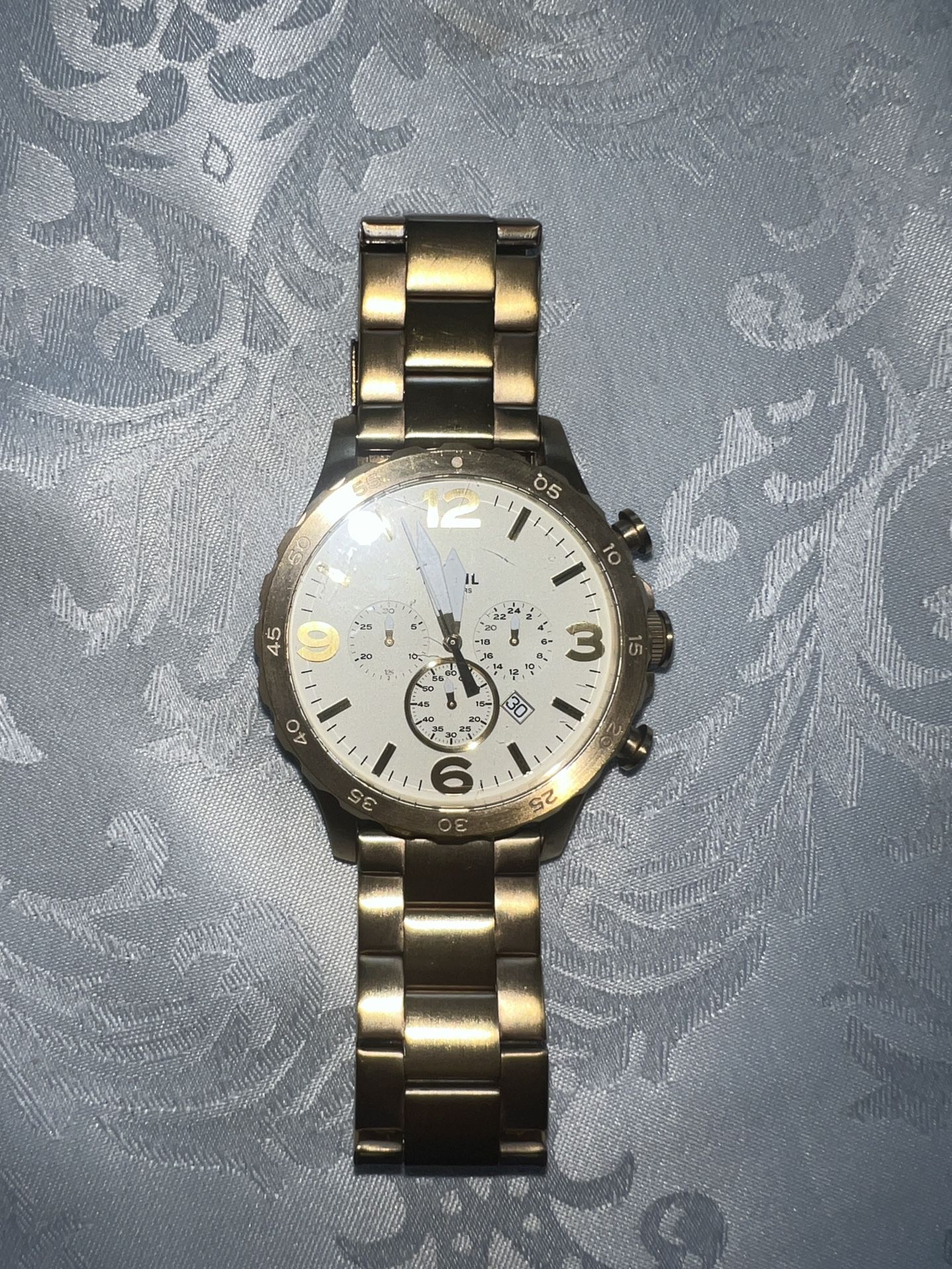 Gold Fossil JR1479 Really Big Face Watch With Gold Stainless Steel Band