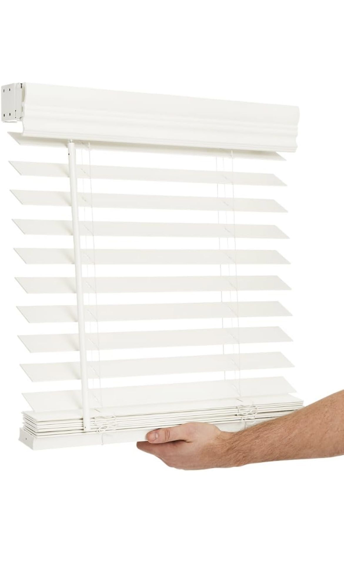 LOTUS & WINDOWARE Cordless 2-inchFaux Wood Blind 35"x48" & 23”x48”Long, Horizontal Blinds
