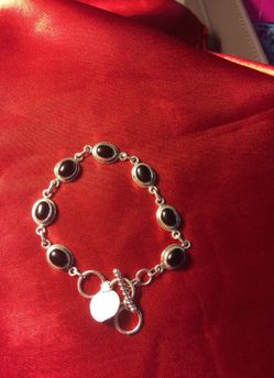 Onyx sterling silver bracelet