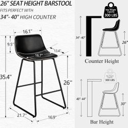 New Faux Leather Bar Stool