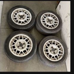 4 - 185/60r14 4x100 4x3.94 Stock Vw Golf Xa Xb Integra Honda Del Sol  Fit Civic Miata Yaris Wheels Rims Tires!