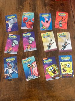 Plastic Coin pusher arcade game cards (fatcats) SpongeBob Gary Sally Squidward Plankton Patrick