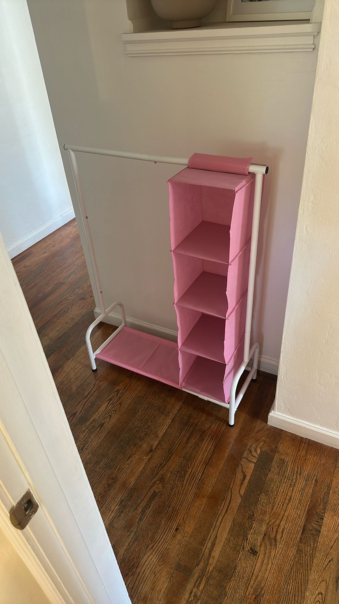Univivi Kids Clothing Rack with Hanging Organizer, Short Toddler Dress Up Storage Rack for Hanging Clothes, Kids Wardrobe Closet for Baby Clothes, Dan
