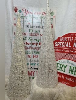 Holiday trees 24” Tall - White - Glitter Sequins 