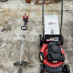 Lawn mower and weed eater combo