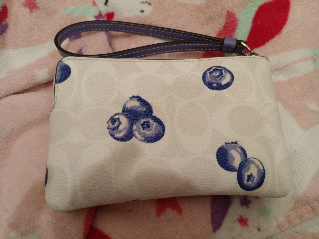 Blueberries Coach Wristlet