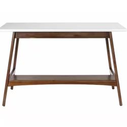 Madison Park Avalon Off-White/Pecan 48 in. W x 24 in. D x 30 in. H Desk