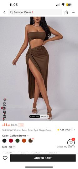 SHEIN SXY Cutout Twist Front Split Thigh Dress