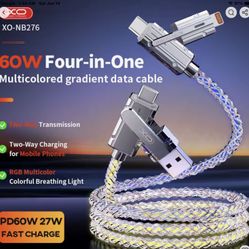 4 in 1 Mobile Phone Data Fast Charging Charger Apple Samsung Android Google