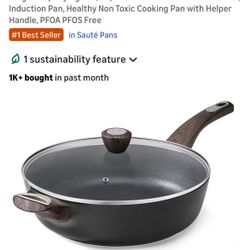 Brand New, SENSARTE 6 Qt Nonstick Sauté Frying Pan Skillet w/ Lid