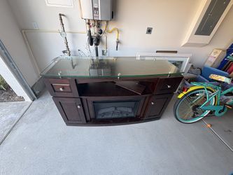 60 Inch TV Stand/Media Console With Electric Fireplace