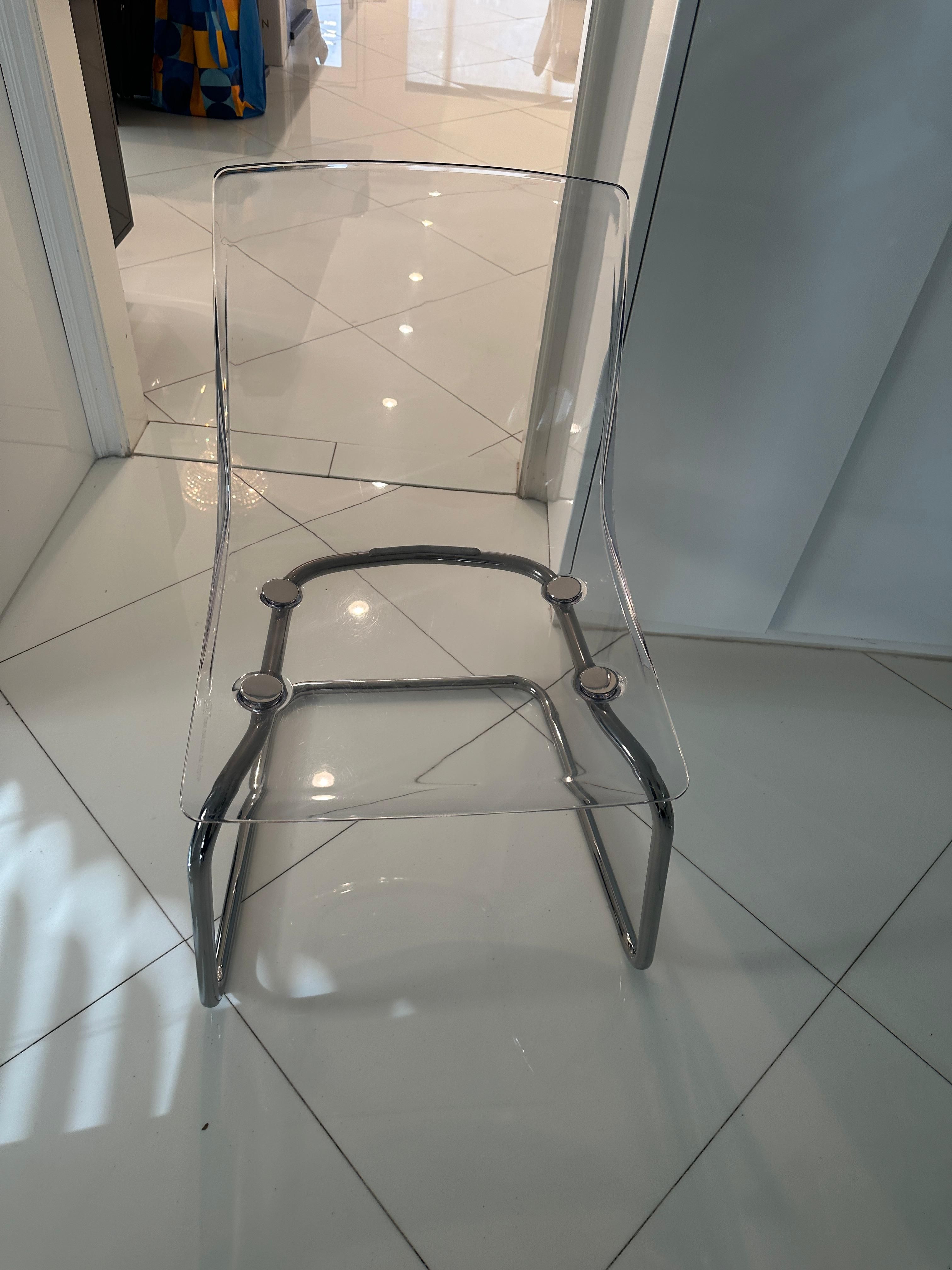 8 IKEA Tobias lucite chairs