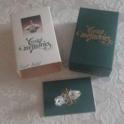 Swarovski Crystal Memories Basket of Flowers Figurine Gold Trim In BOX!