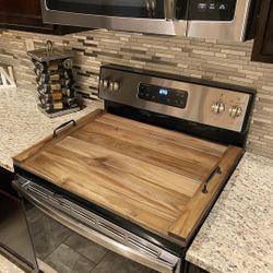 Stove Top Cover (Acacia Wood), 29.5"L x 22"W