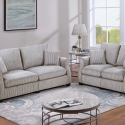 2-Piece Sofa Set
Sofa & Loveseat

Color: Ivory  💢 Bonito Set De Sofa Y Loveseat  Color  Beige Nuevo En Caja