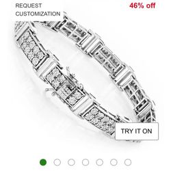 Sterling Silver Diamond Bracelet 