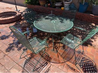 Rod iron table and chair set