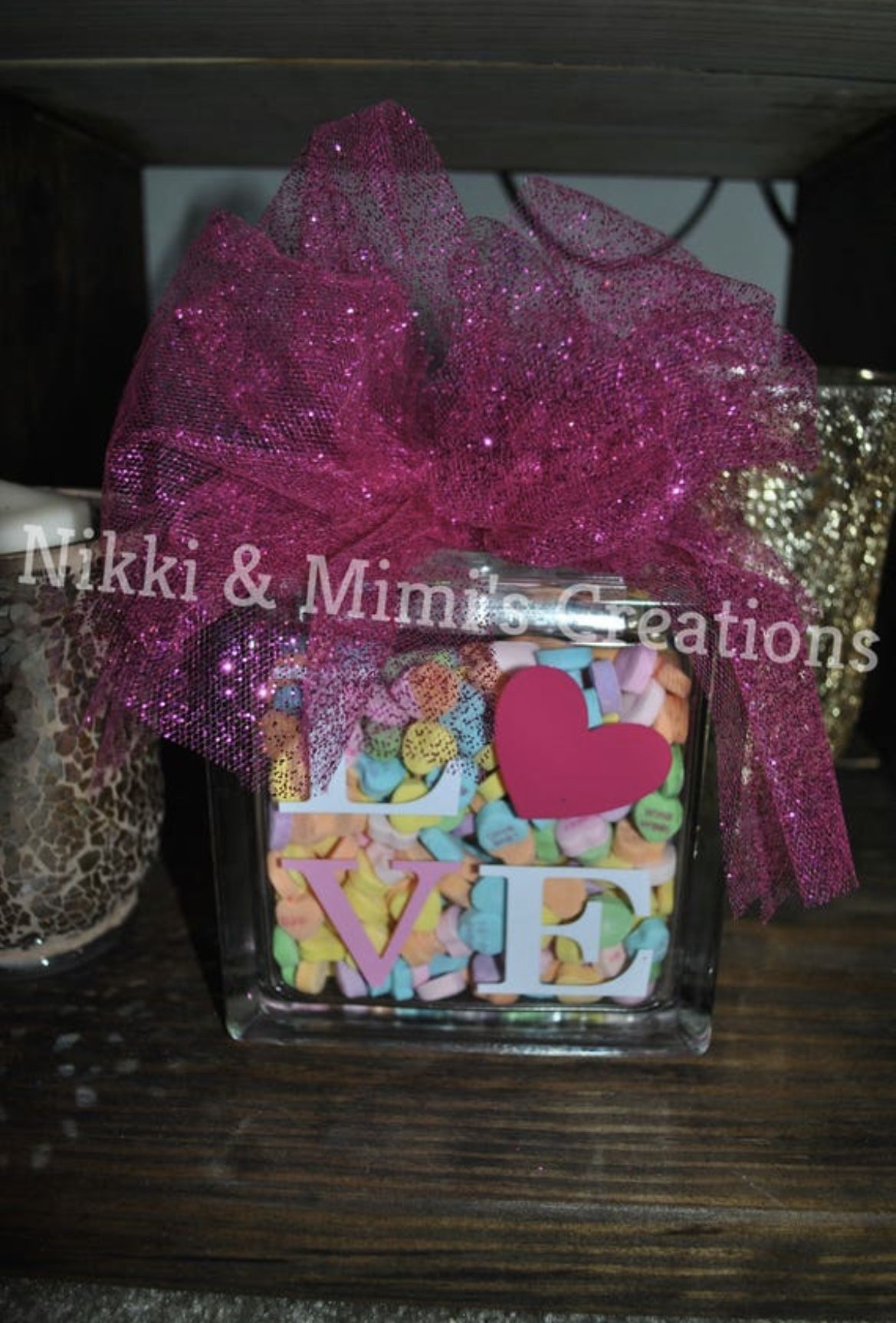 Valentine LOVE glass Block