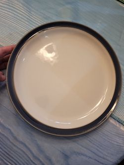 Denby Harlequin Lite Blue Speckled Rim 10 1/4" Dinner Plate