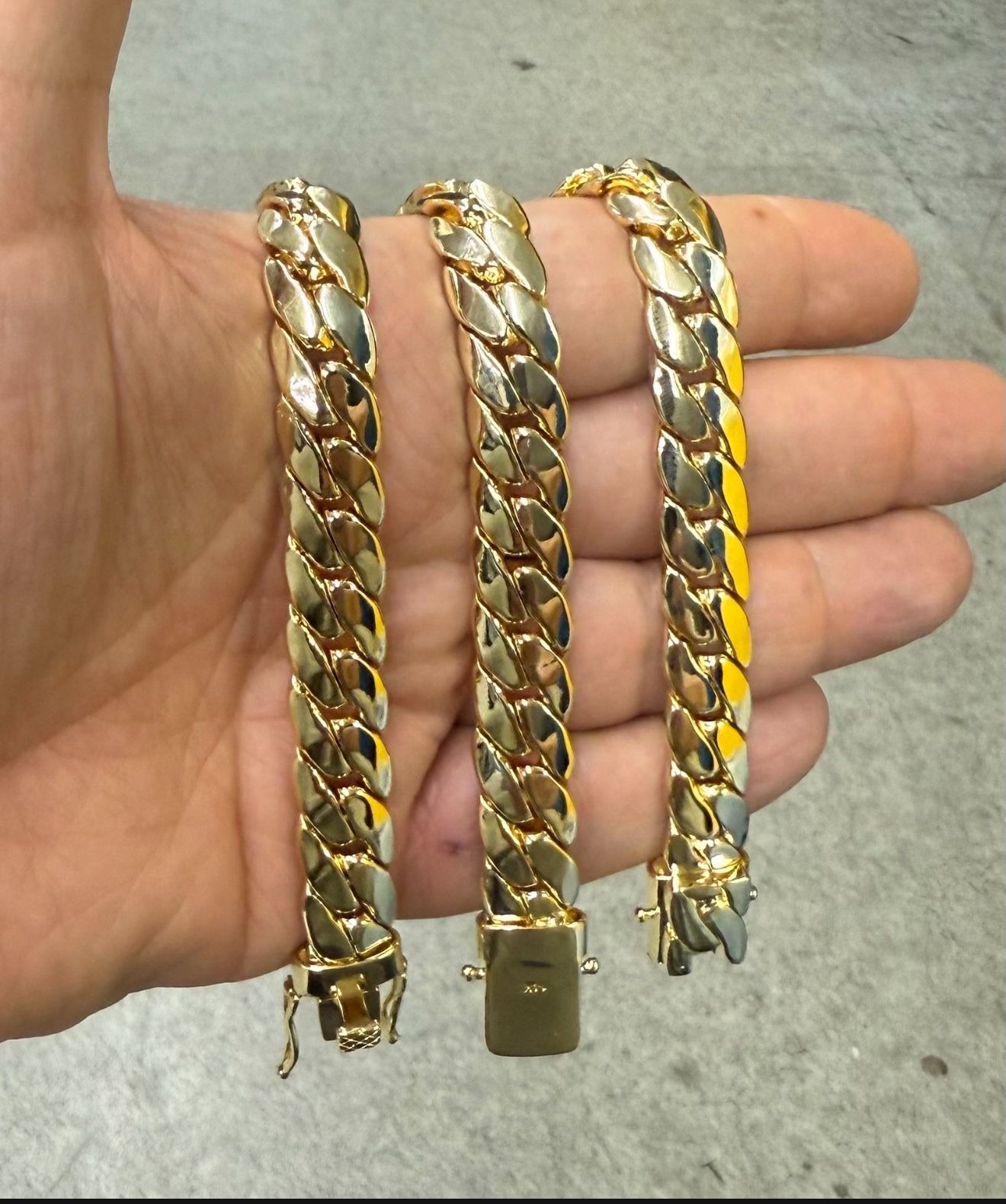 Miami Cuban links heavy bracelet 14k real gold plated 