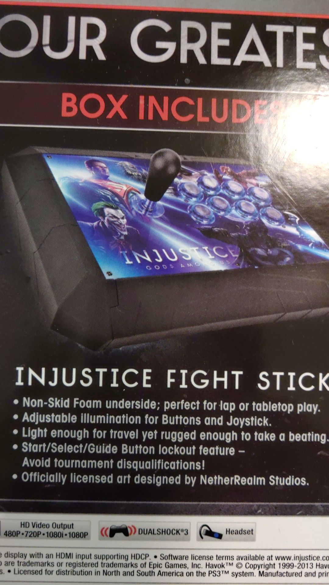 Injustice fight stick with box (no game) use as a PS3 controller on other games as well
