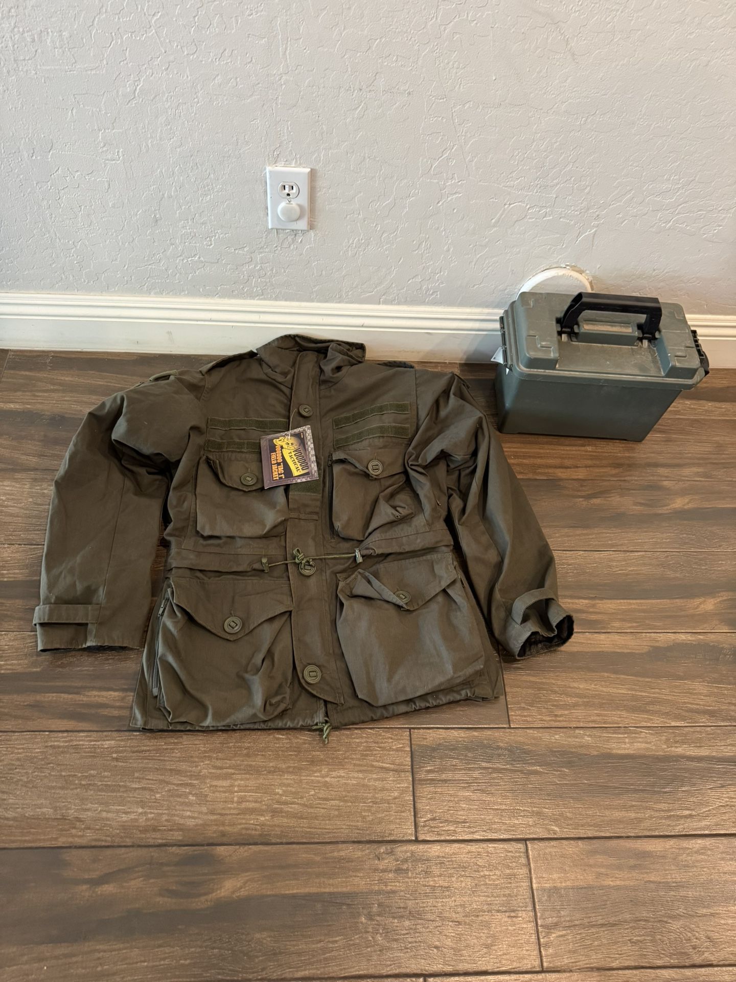 New men large military jacket and tactical storage containers