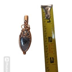 Amethyst African Lace Gemstone Copper Wrapped Handmade Pendant
