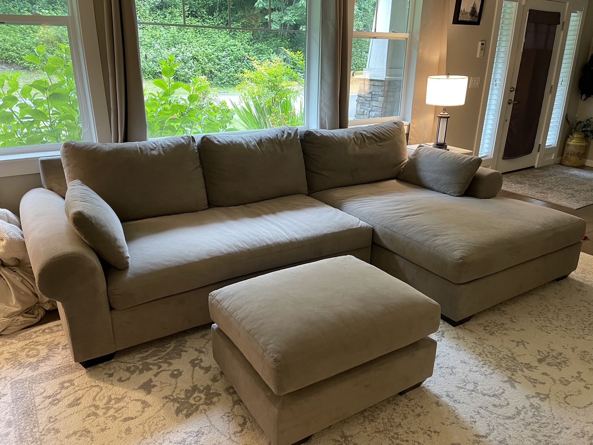 Pottery Barn Big Sur Roll Arm Deep Seat Chaise Sectional Sofa