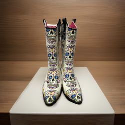 BLAZIN ROXX Sugar Skull Cowgirl Boots women size 8 Día de Los Muertos Talavera (Pre-Owned) $25 Location: Arlington 