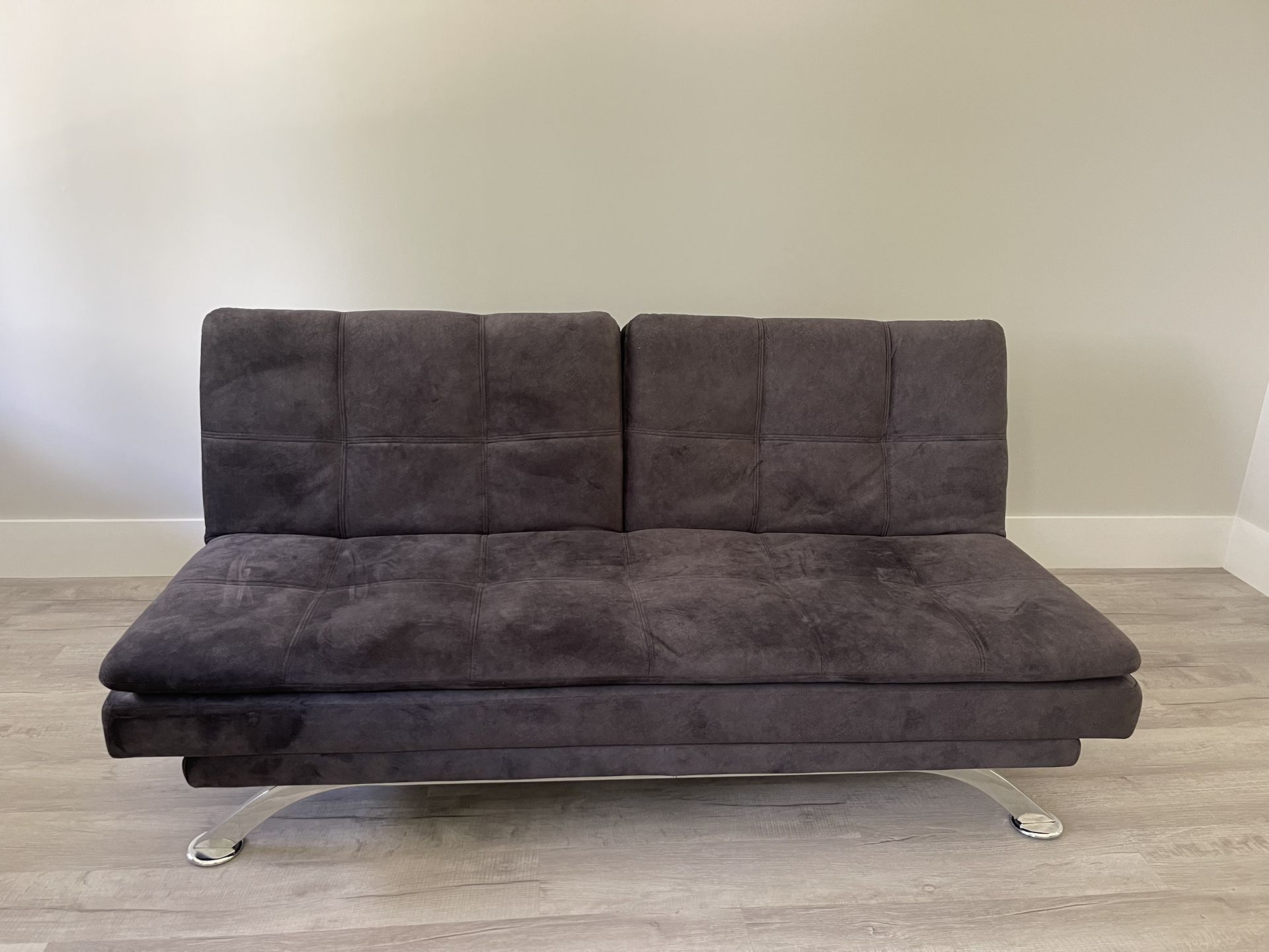 Folding Dark Gray Couch With Outlets 