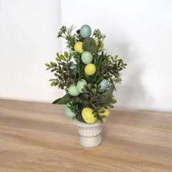 Speckled Green and Yellow Easter Egg Topiary Tree Decor