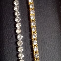  Women Tennis Bracelet Silver Plate Zirconia 