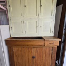 Antique Dry Sink With Cabinet
