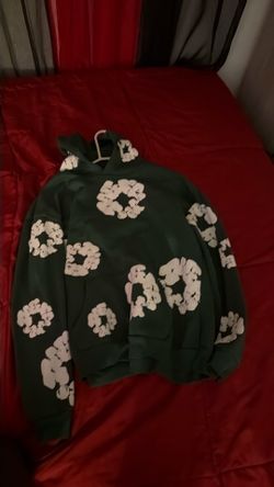 Green and white Denim tears hoodie size small with pockets