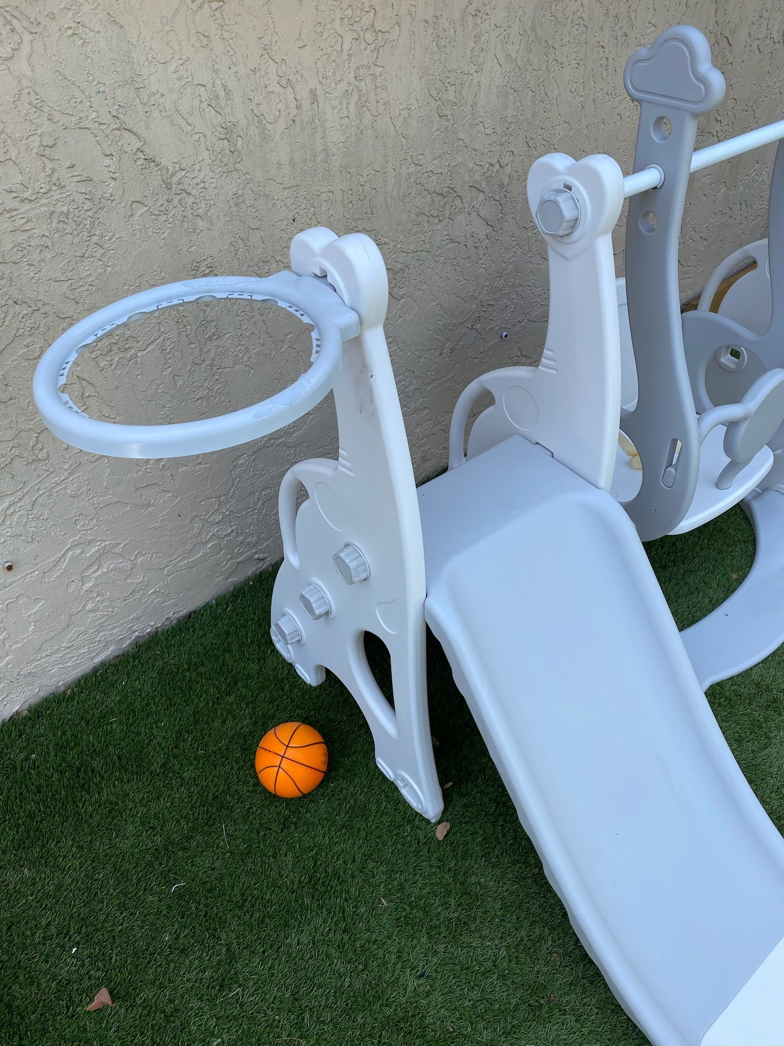 3 in 1 Toddler Slide & Swing Set with Basketball Hoop & Ball - Delivery for a Fee - See My Items