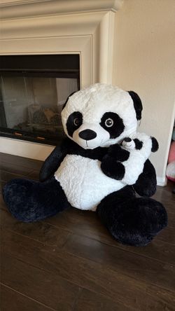 Panda Mommy and Baby Stuffed Toy Animal