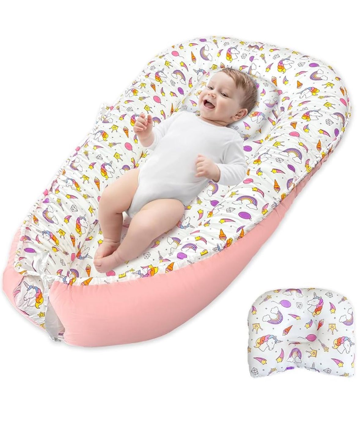 JIFTOK Baby Nests Lounger for Newborn, Snuggle Sleeping Bassinet for 0-24M