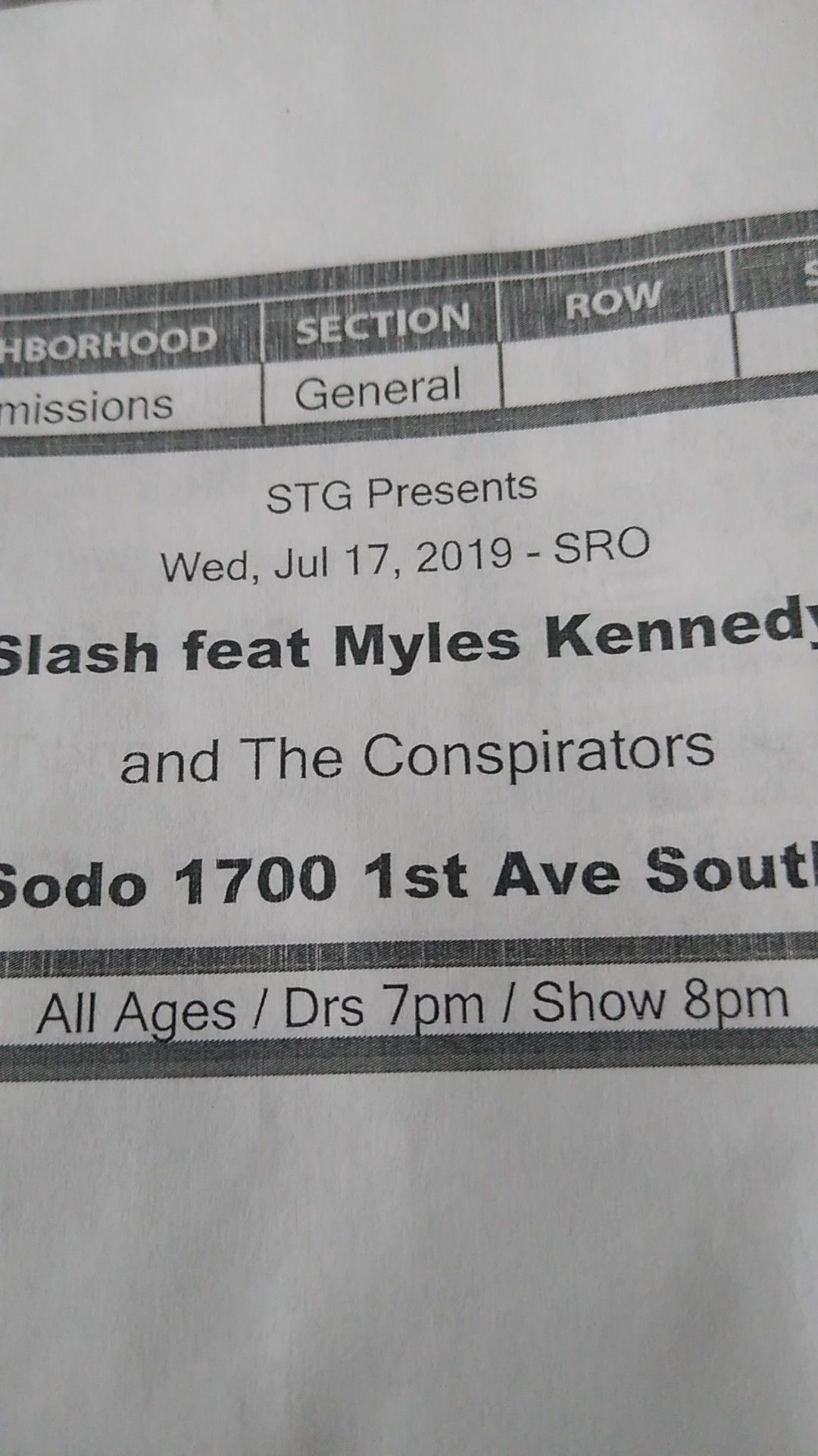 Slash and Myles Kennedy ticket