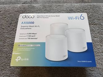 TP-Link Deco AX5000 Whole Home Dual-Band Mesh (3-Pack) – BRAND NEW, SEALED