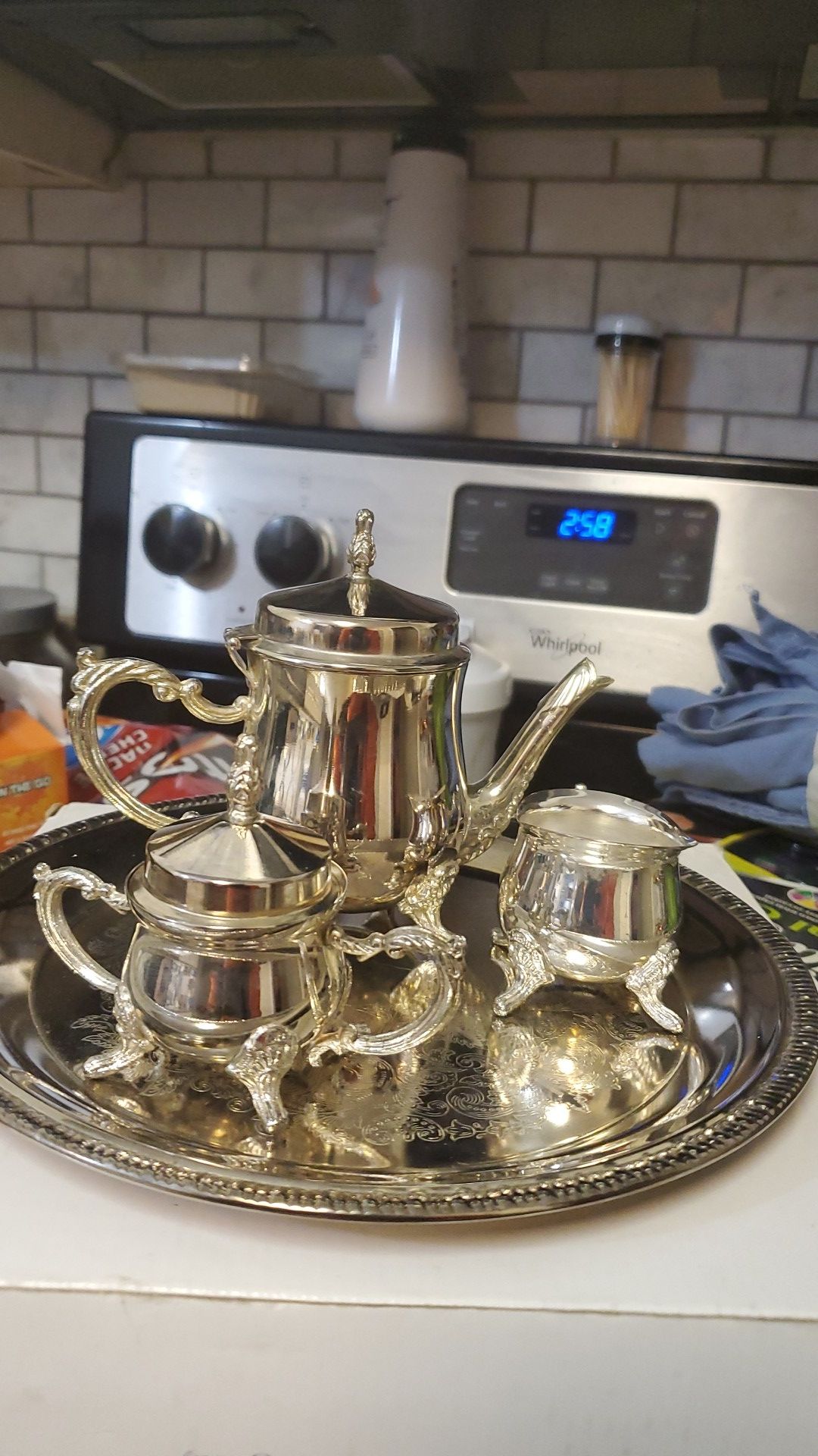 Silver-plated mini coffee set