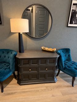 Black Wood console with Panel Detail