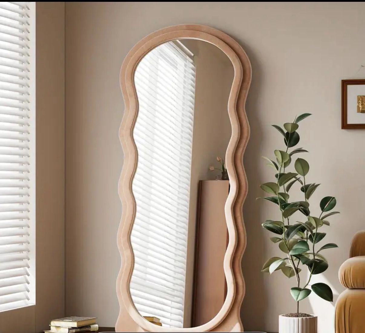 NEW IN BOX! Full-Length Mirror - 63" X 24" Decorative Floor Mirror, Wrapped Frame, Irregular Length, Hanging/Leaning Against Wall