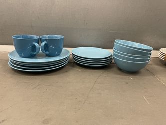 Blue Dishes, Bowl Set and Mugs